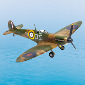 Plastikový model letounu Spitfire v měřítku 1:72.