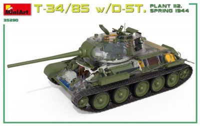 Model tanku T-34/85 w/D-5T. PLANT 112. SPRING 1944. Interior kit