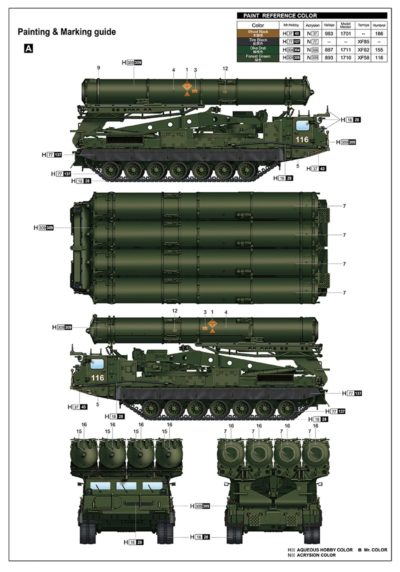 Model vojenskeho vozidla Russian S-300V 9A85 SAM