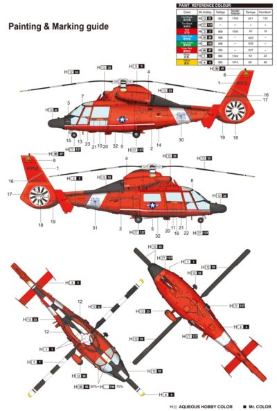 Model vrtulniku US Coast Guard HH-65C Dolphin Helicopter