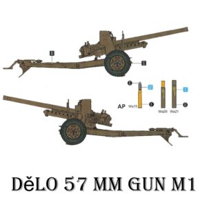 Plastikový model děla 57 mm Gun M1 s lafetou M1A3 [1:35]
