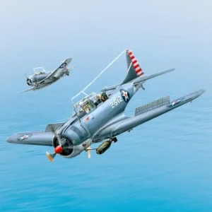 Plastikový model letounu SBD v měřítku 1:18.