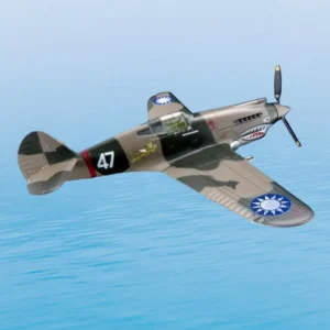Plastikový model letadla P-40 v měřítku 1:48.
