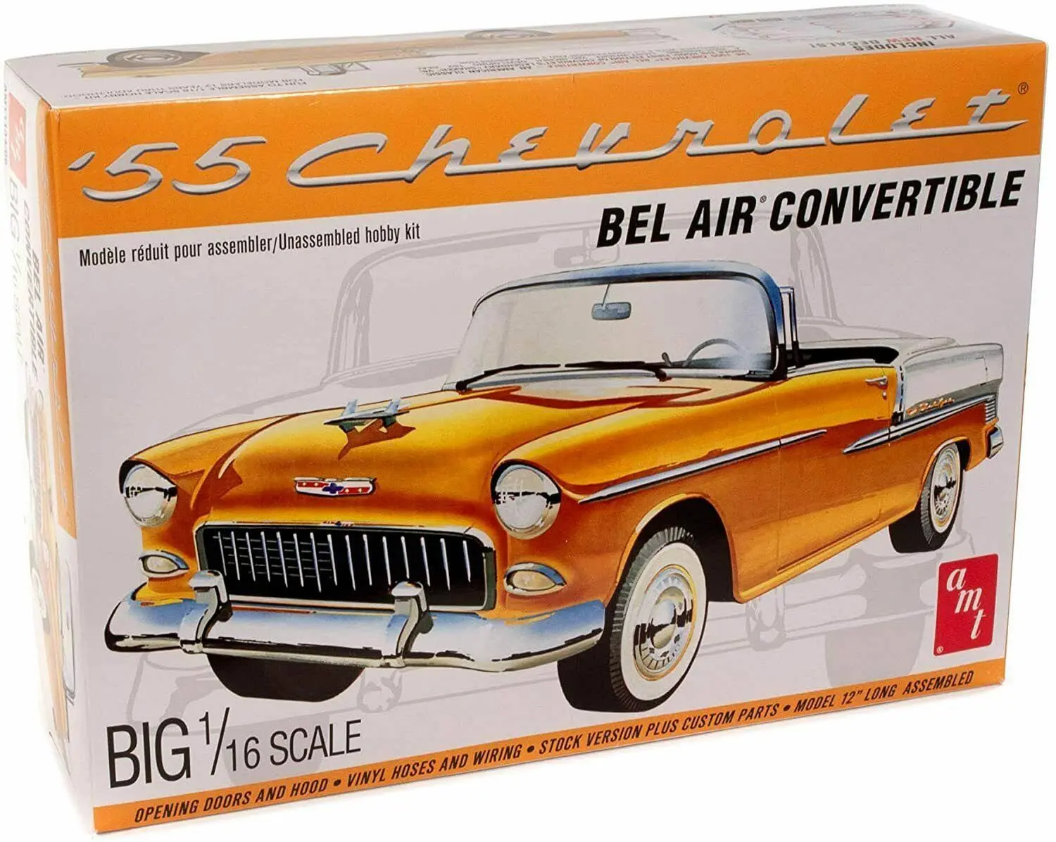 Model auta 1955 CHEVY BEL AIR CONVERTIBLE 1:16 SCALE MODEL KIT – AMT