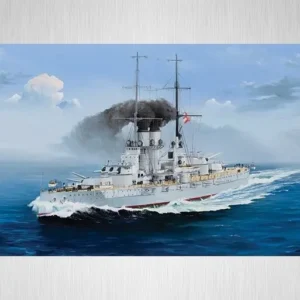 Plastikový model lodi SMS Szent Istvan v měřítku 1:350.