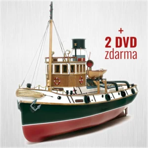 Dřevěný model lodi Ulises RC v měřítku 1:30.