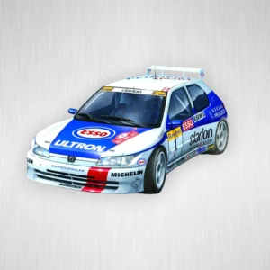 Plastikový model auta Peugeot 306 v měřítku 1:24.